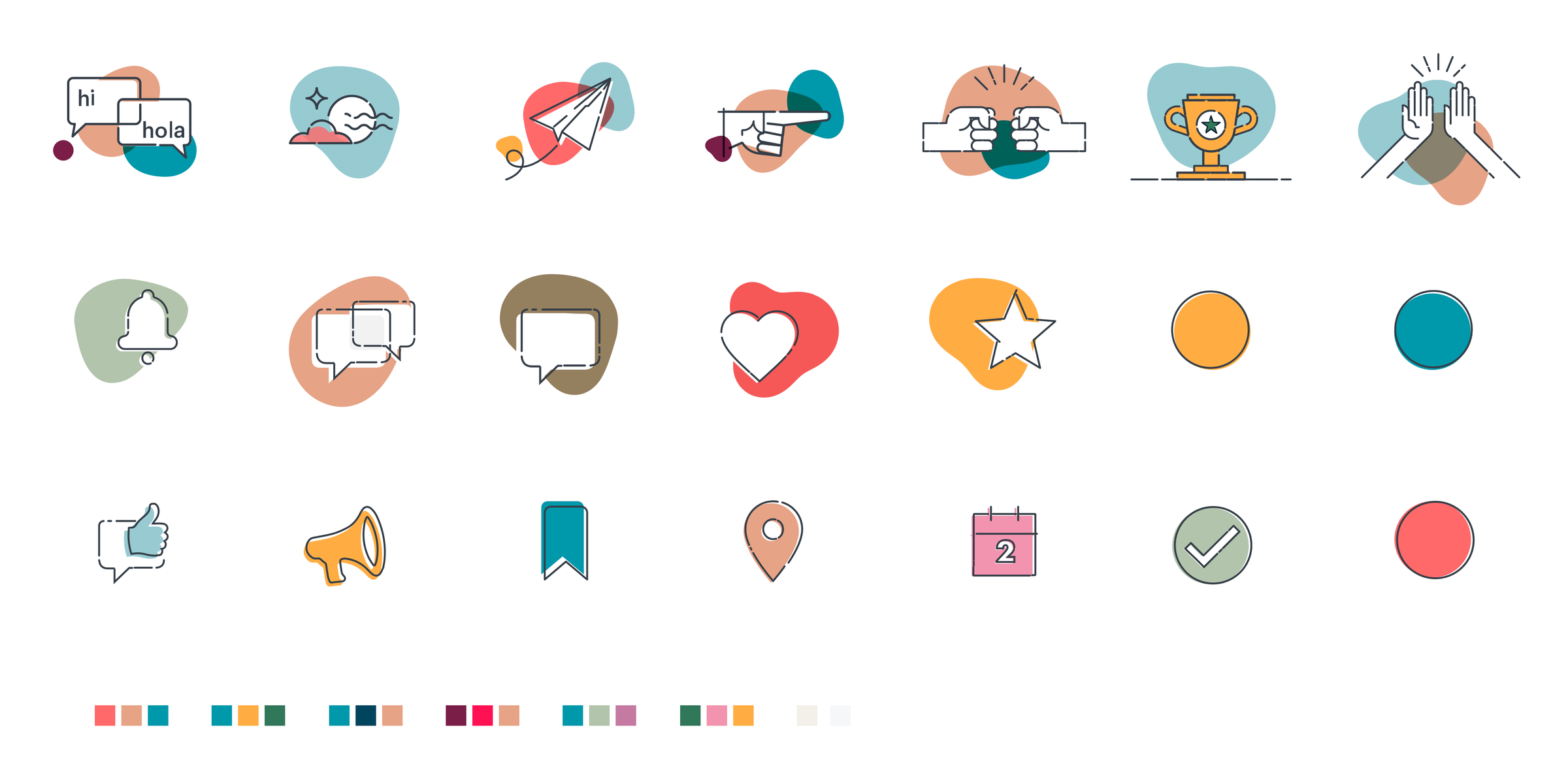Custom illustration system, created with an external illustrator and extended by our team