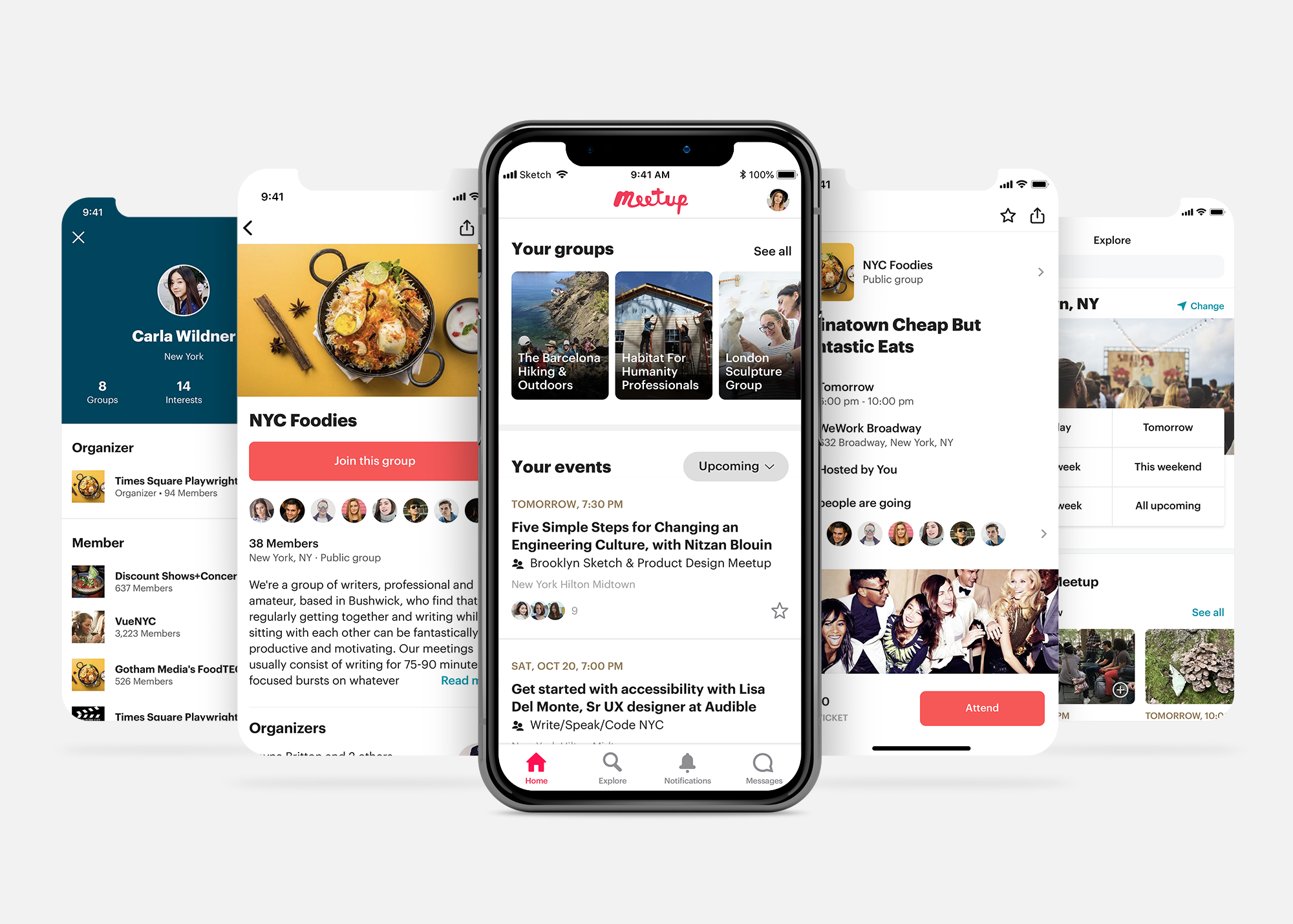 Main screens of the app, led the team working on the redesign