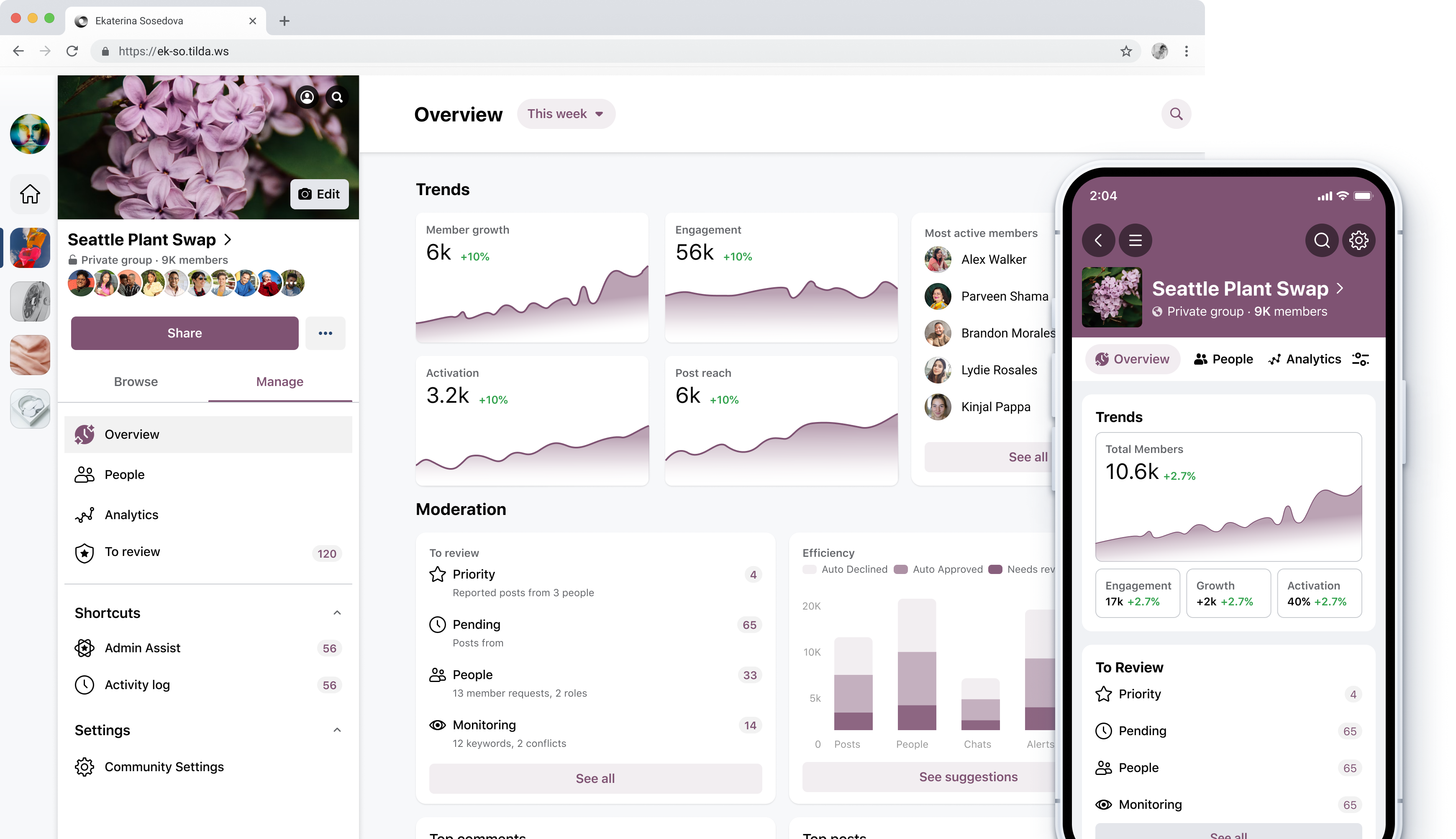 Facebook groups redesigned page, in collaboration with team members