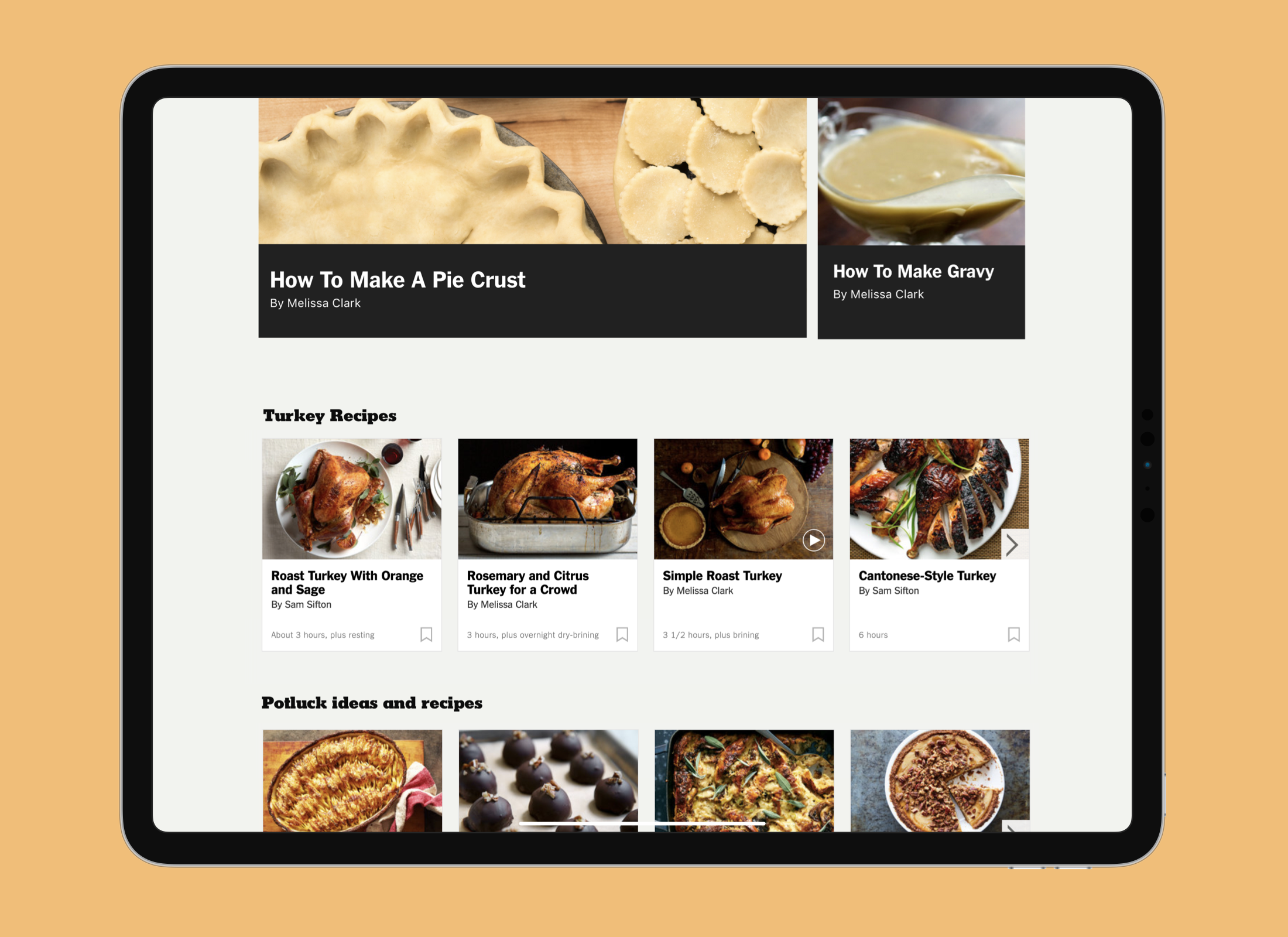 Curated recipe collections by season