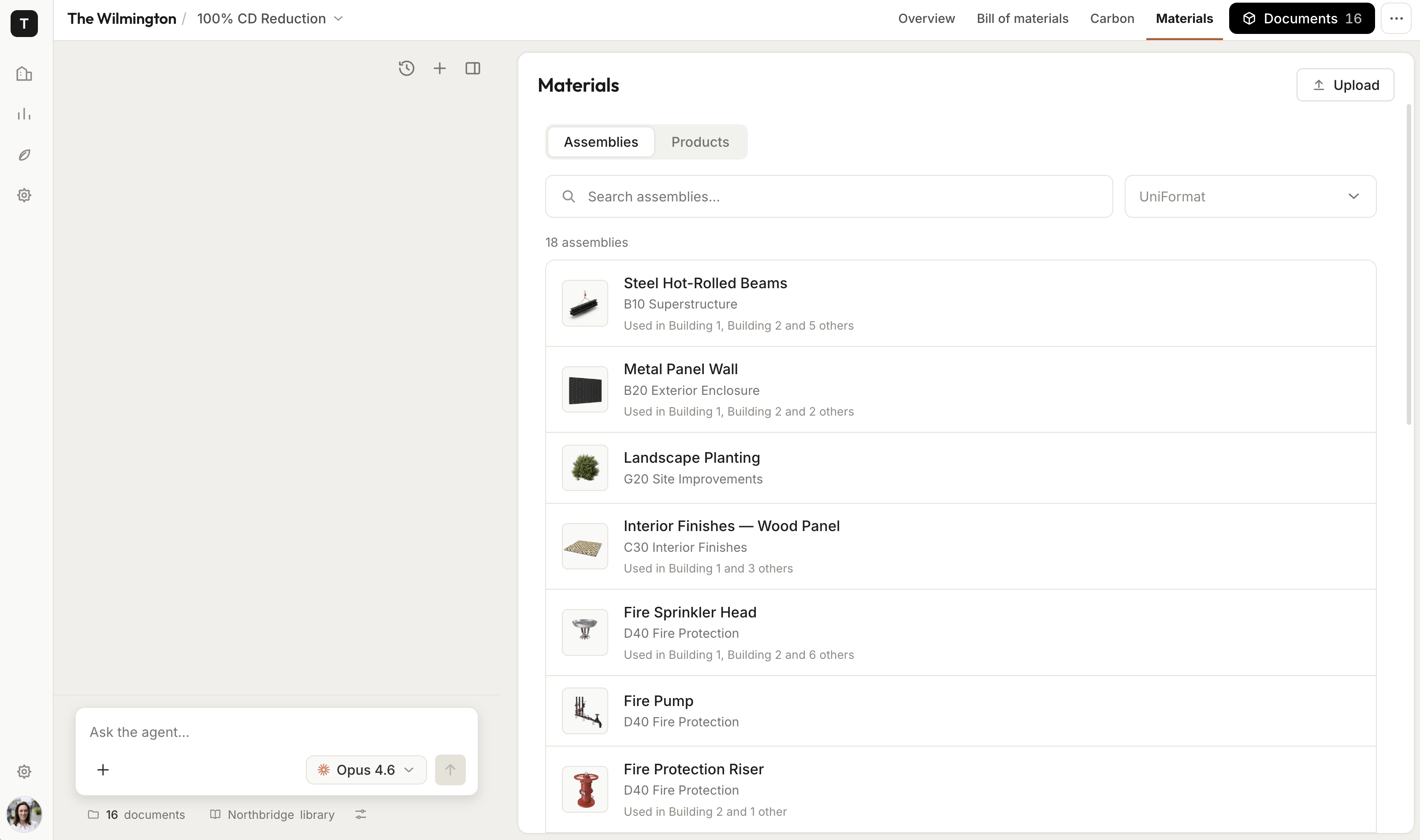Material library with agent control